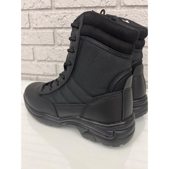 NortiV 8 Tropper Men Black Steel Toe Military Safety Boots Shirt Size 8.5 - Picture 1 of 13